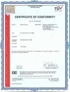 Product certificate