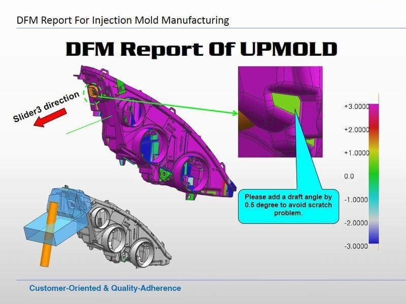 Mold flow analysis and DFM report