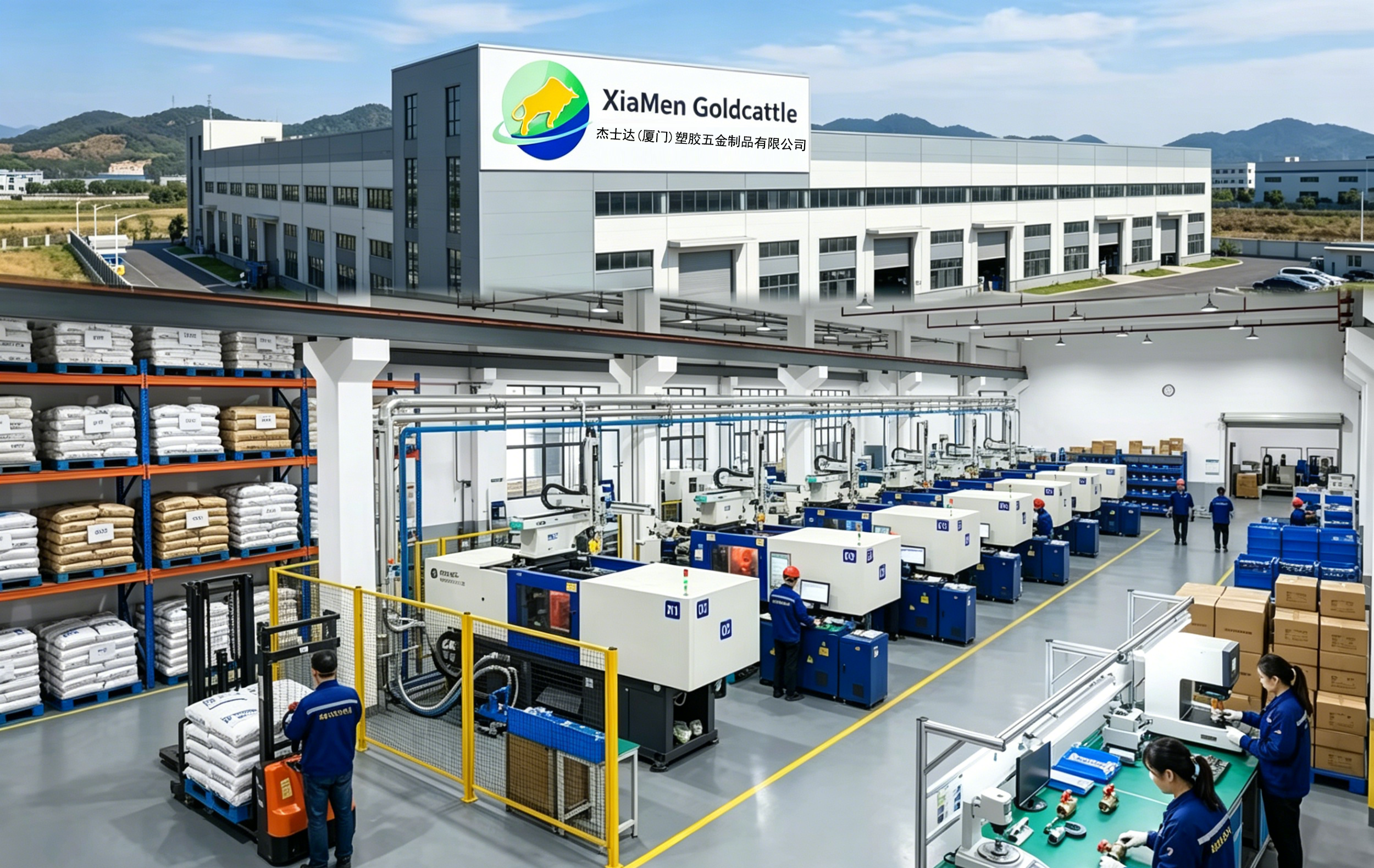 Goldcattle manufacturing facility for injection molded valve components