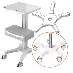 Custom new die - cast bases, metal accessories for medical/beauty equipment bases
