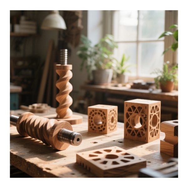 Custom - made plastic and wooden CNC machined parts