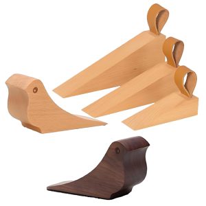 Solid Wood Door Stop Wedge | Non-Slip Rubber Base | Custom Sizes
