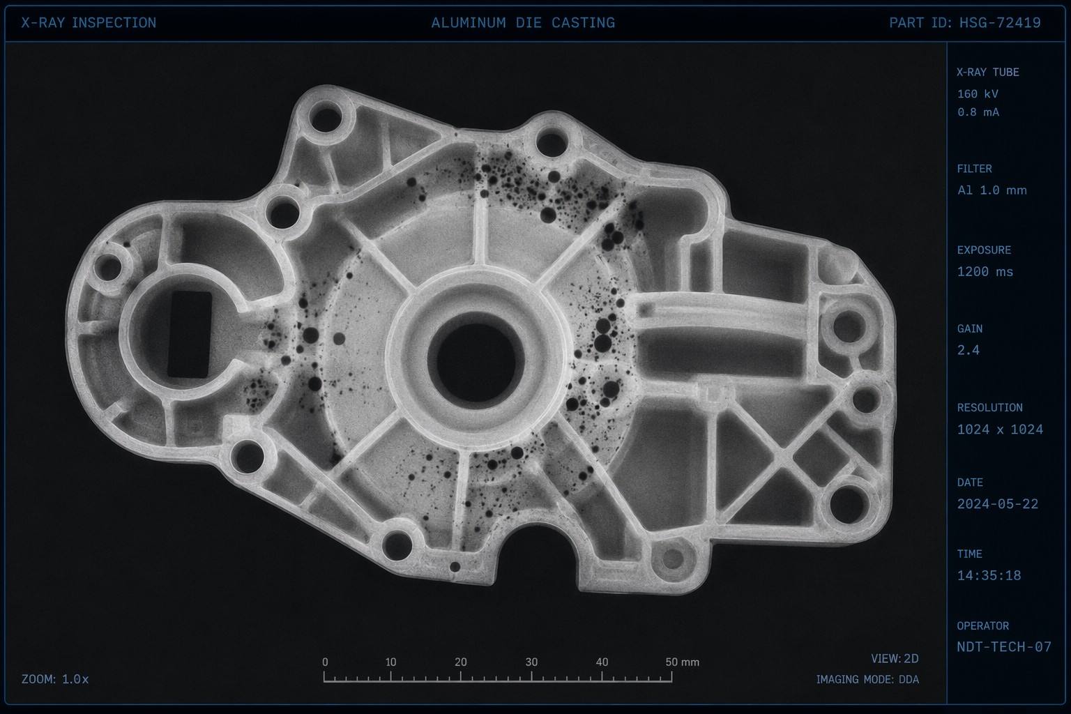 Porosity X-ray micrograph (photo)