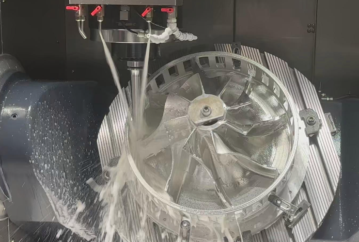 Aluminum impeller machined with 5-axis CNC
