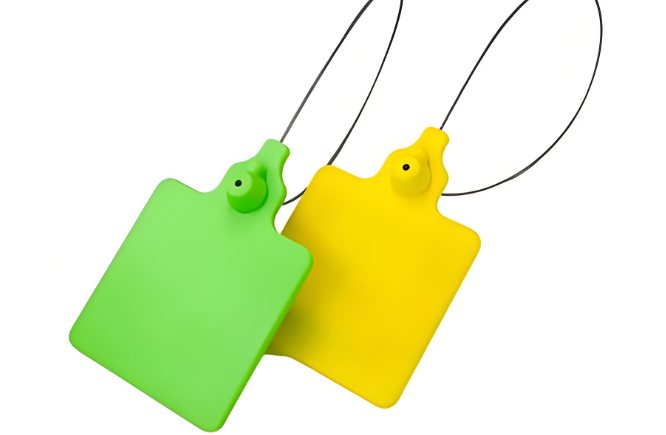 Injection-molded plastic key tags with metal split rings