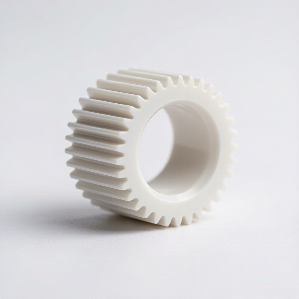 Precision white acetal POM spur gear