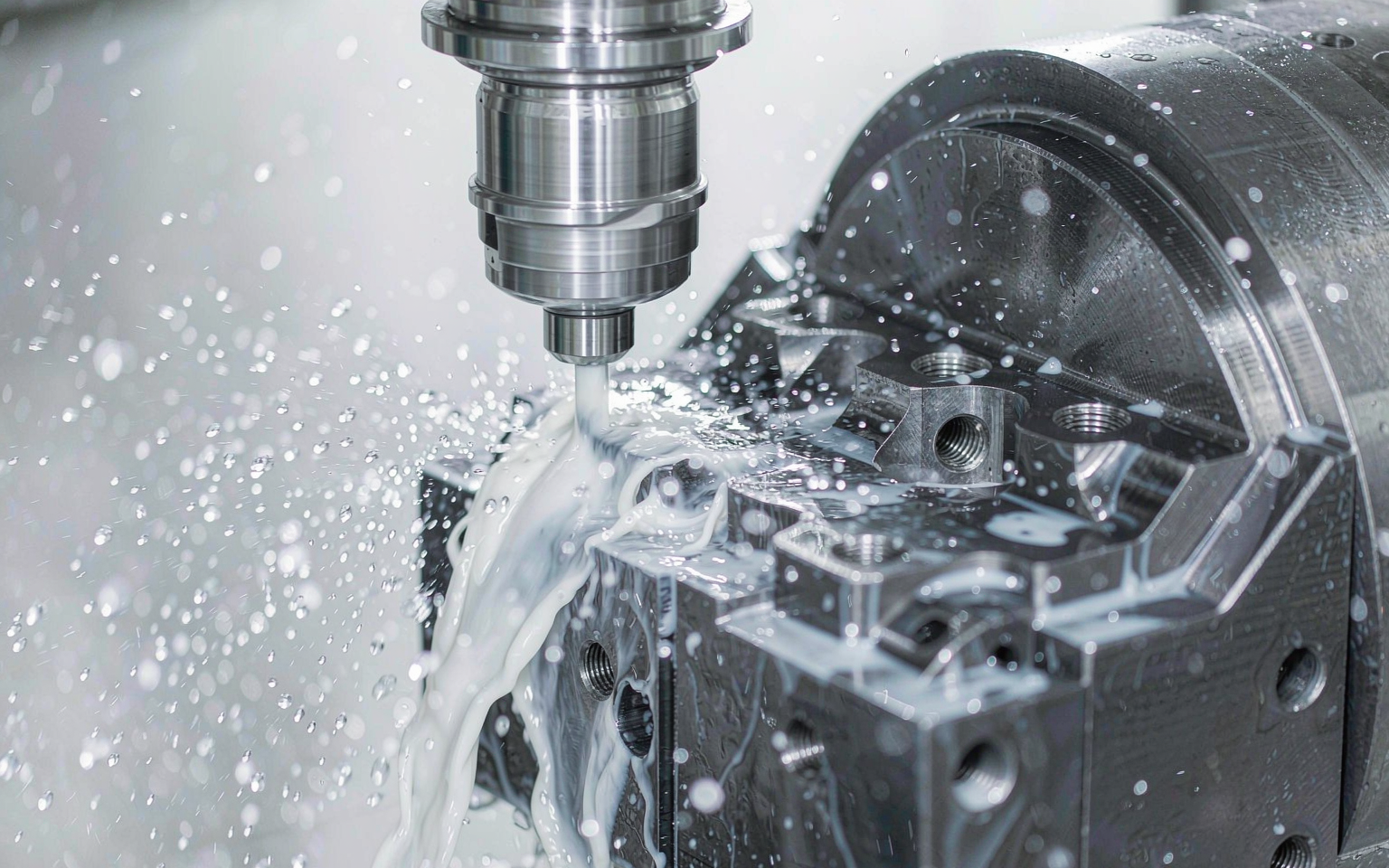 Aluminum die cast automotive housing being CNC machined on a 4-axis machining center