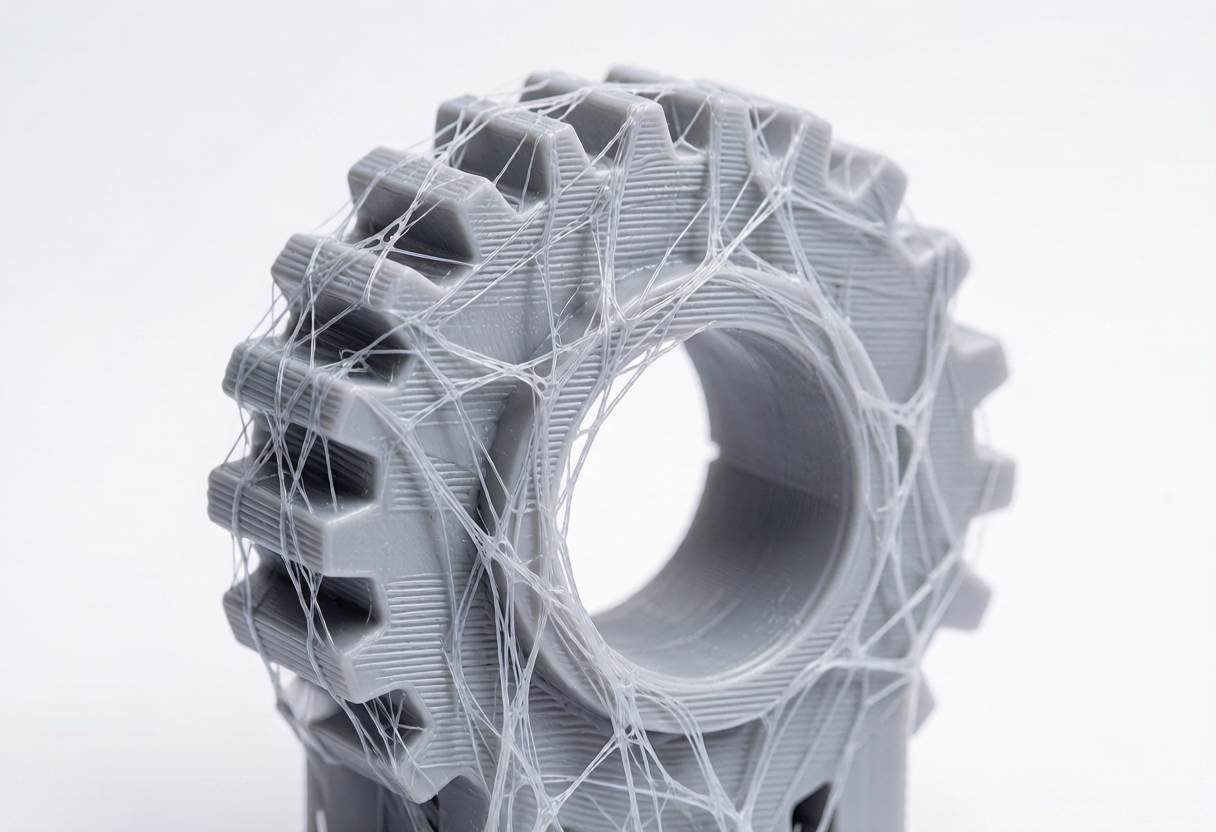 3D printed part showing layer lines and support interface illustrating print orientation
