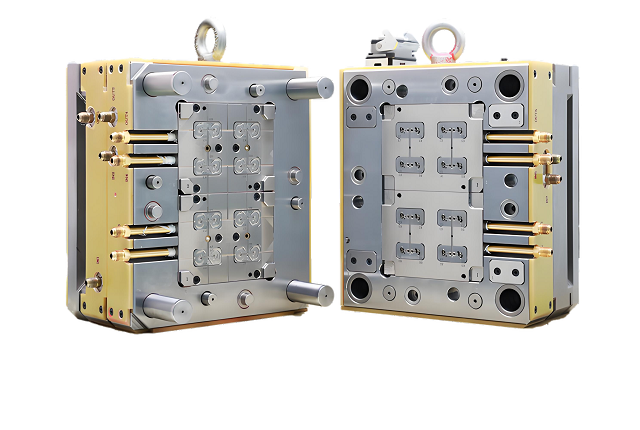 Custom injection mold built by Goldcattle — cavity and core plates
