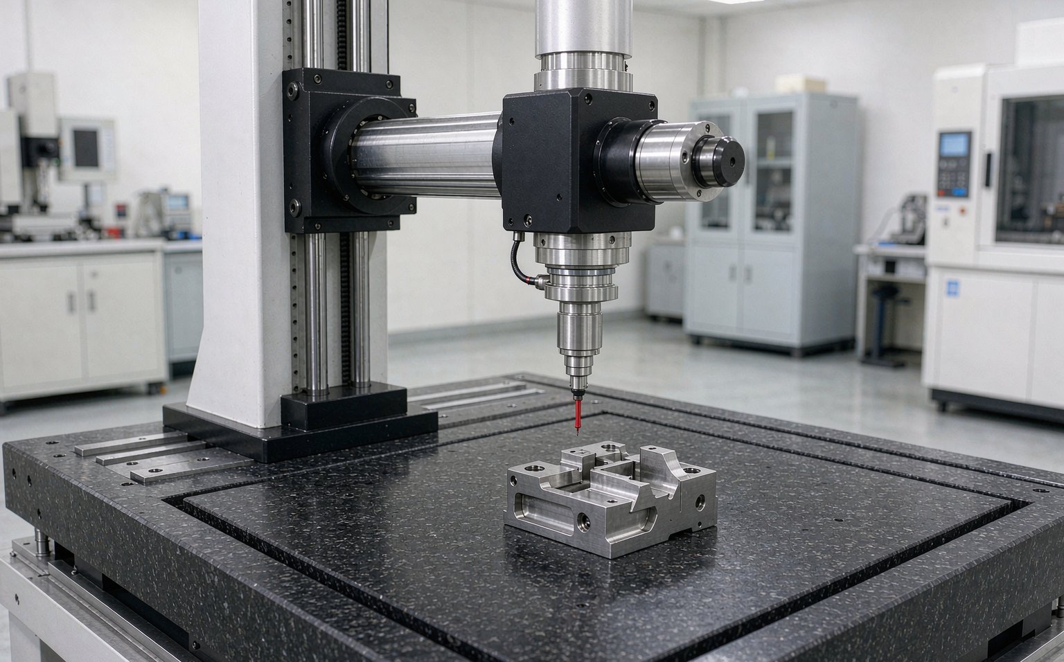 CNC quality inspection laboratory with coordinate measuring machine