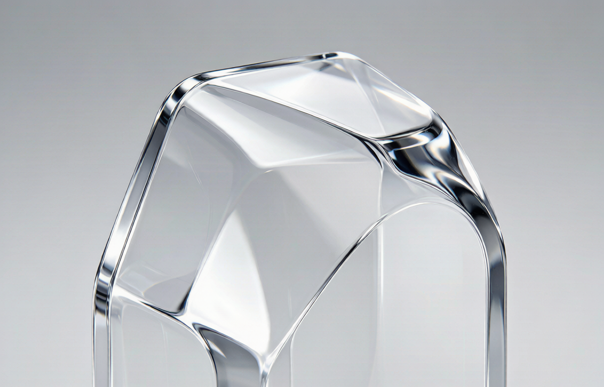 Polished transparent polycarbonate part with glass-like clear surface