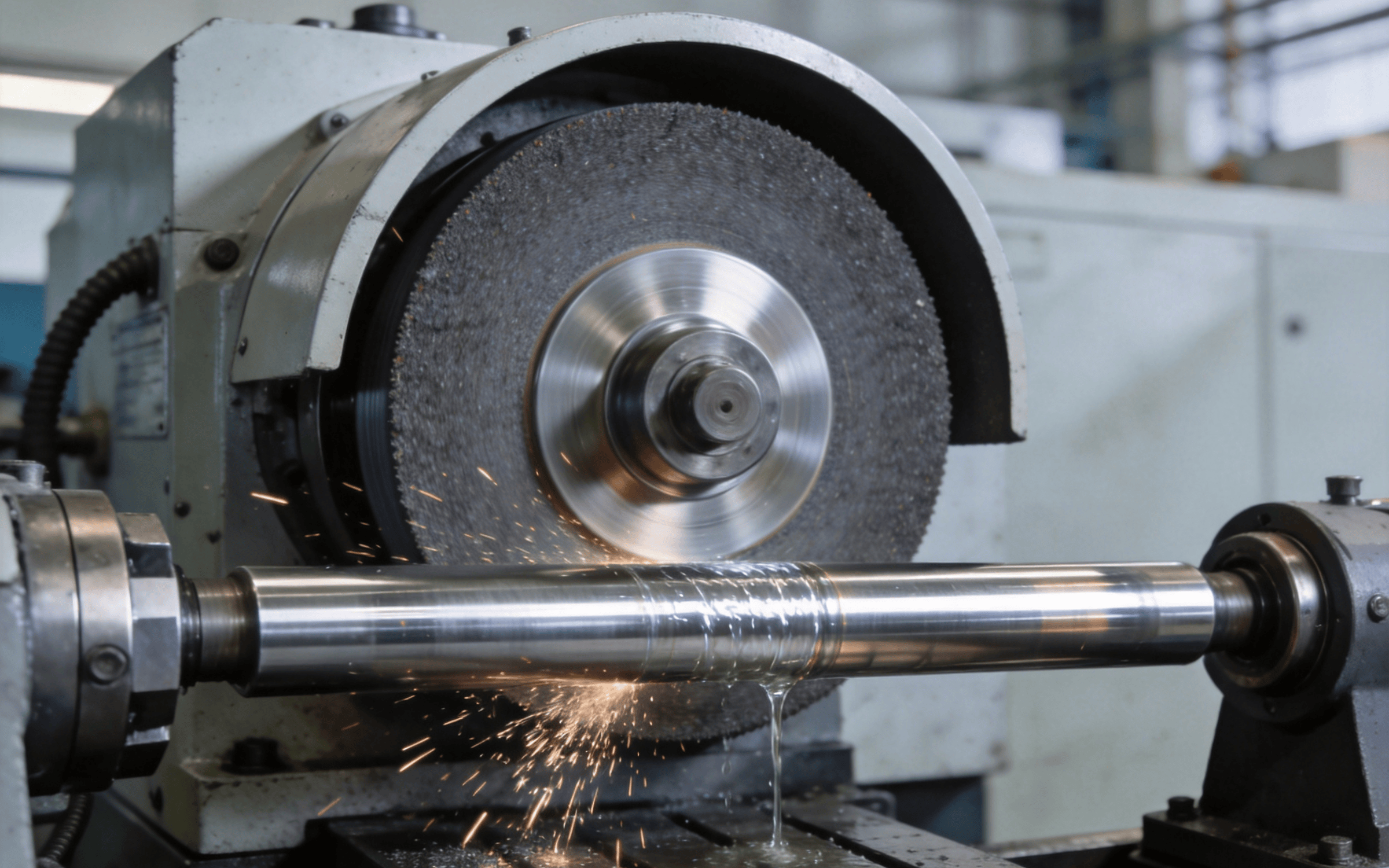 Cylindrical grinding a precision shaft