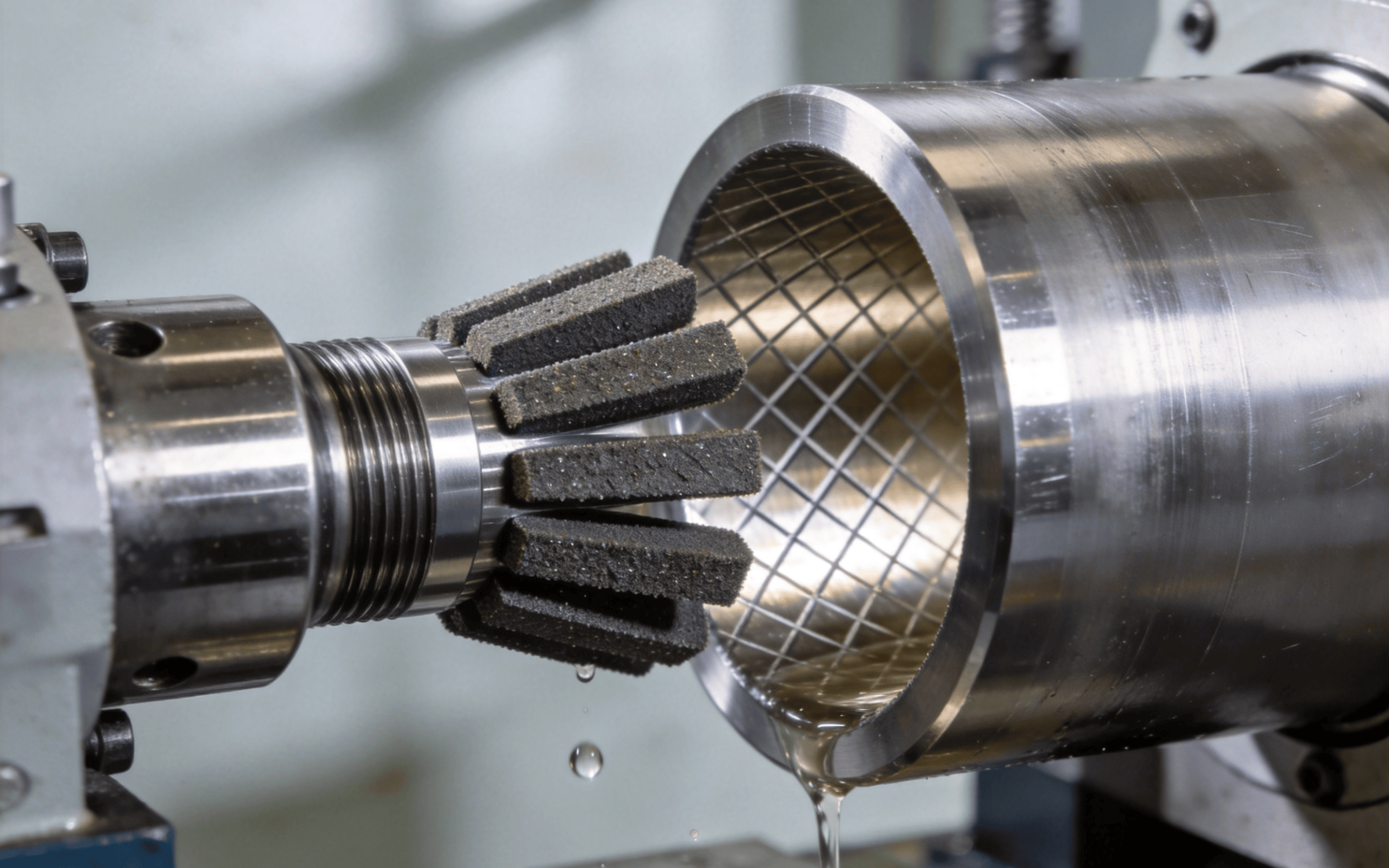 Honing an internal cylinder bore
