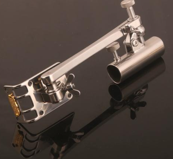 Machined titanium bracket on CMM inspection table
