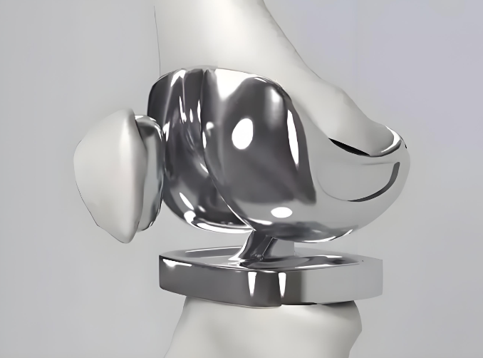 Titanium medical component with complex curved geometry after 5-axis machining
