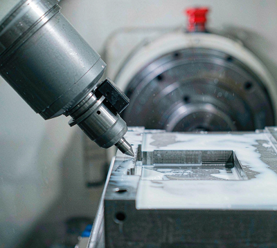 CNC machining of a mold cavity block