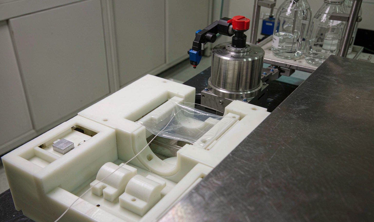 Inspecting a machined nylon part on a coordinate measuring machine