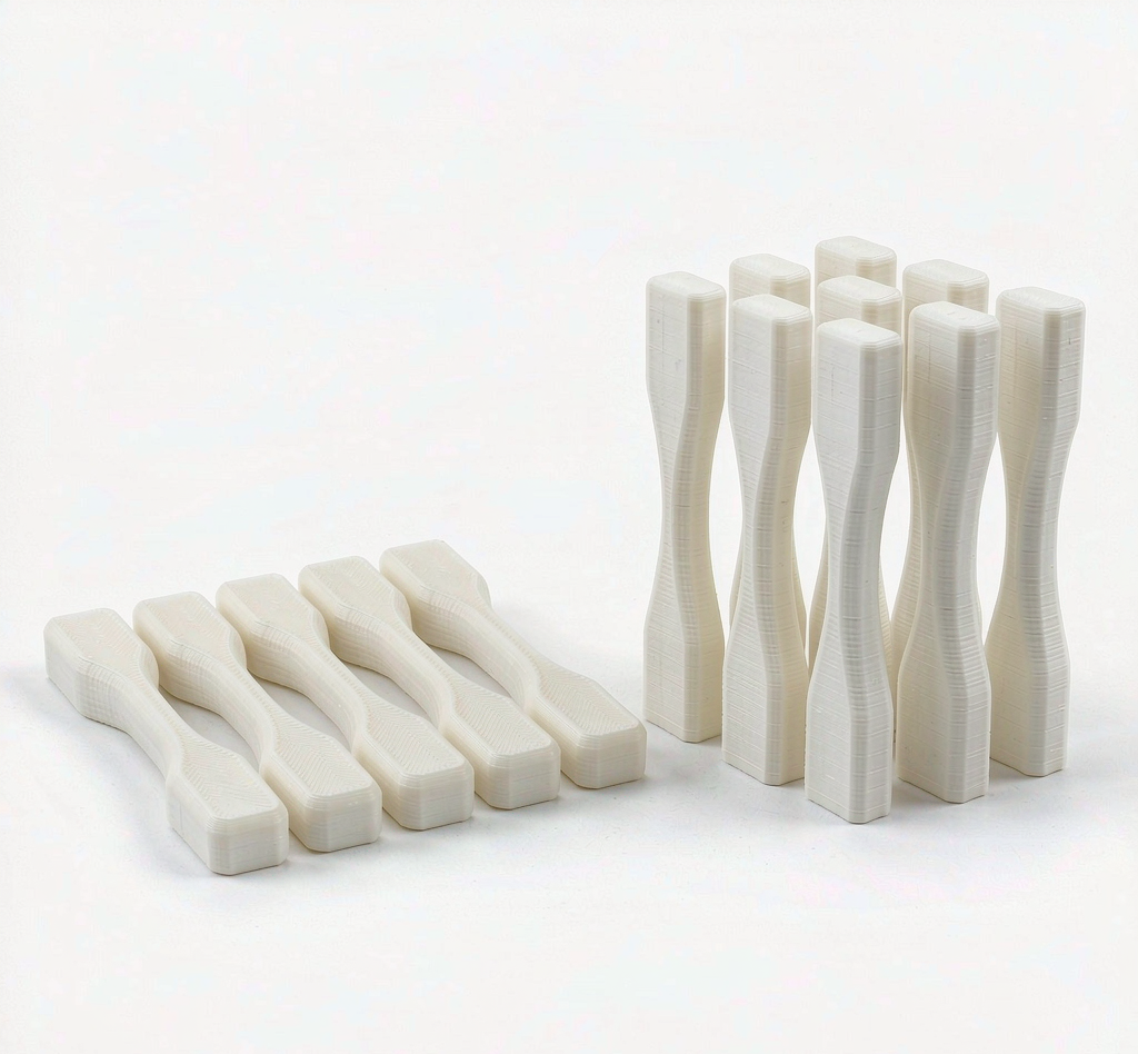 3D printed tensile test bars in XY and Z build orientations for anisotropy validation