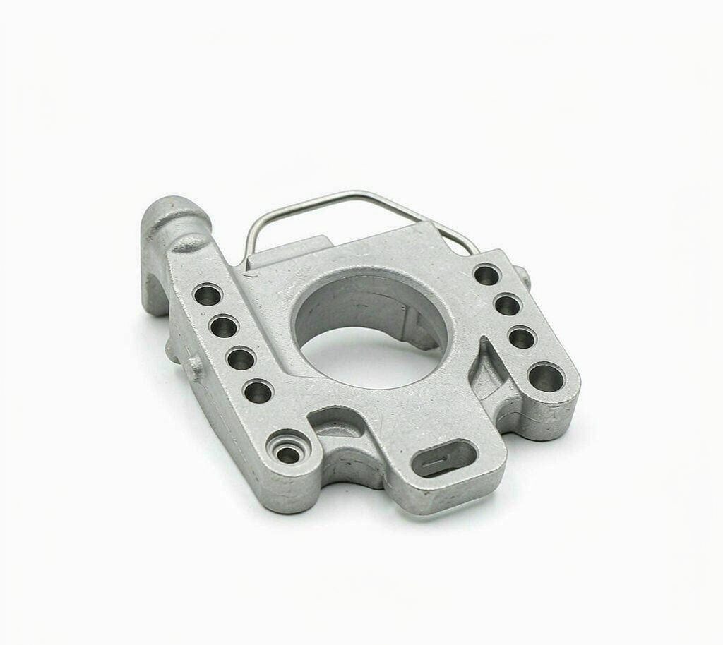 CNC machined aluminum e-bike brake adapter with precisely positioned mounting holes