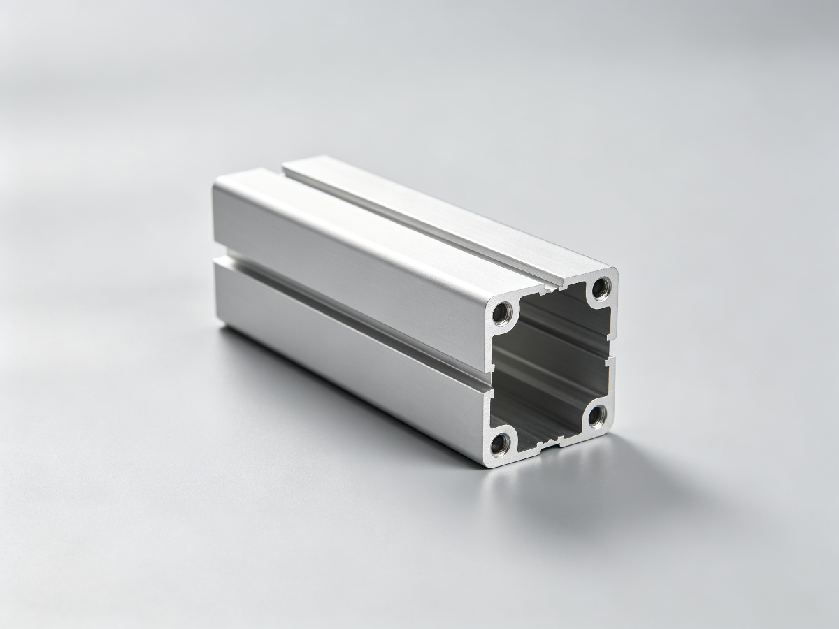 6063 aluminum hollow extrusion profile with internal ribs and mounting holes