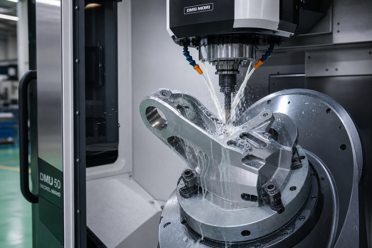 5-axis CNC machining titanium Ti-6Al-4V component at Goldcattle