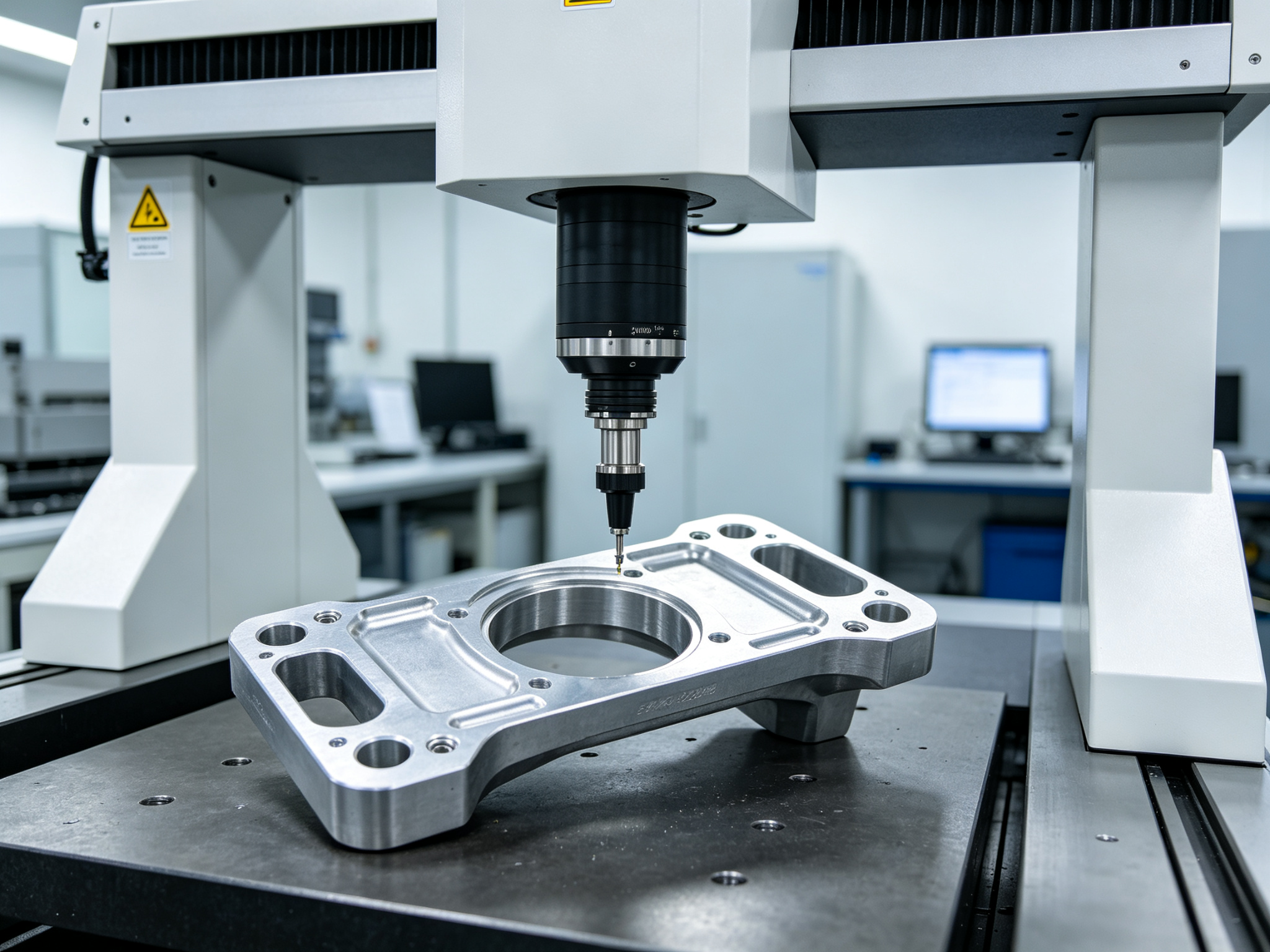 CMM inspection of a CNC machined aerospace aluminum component