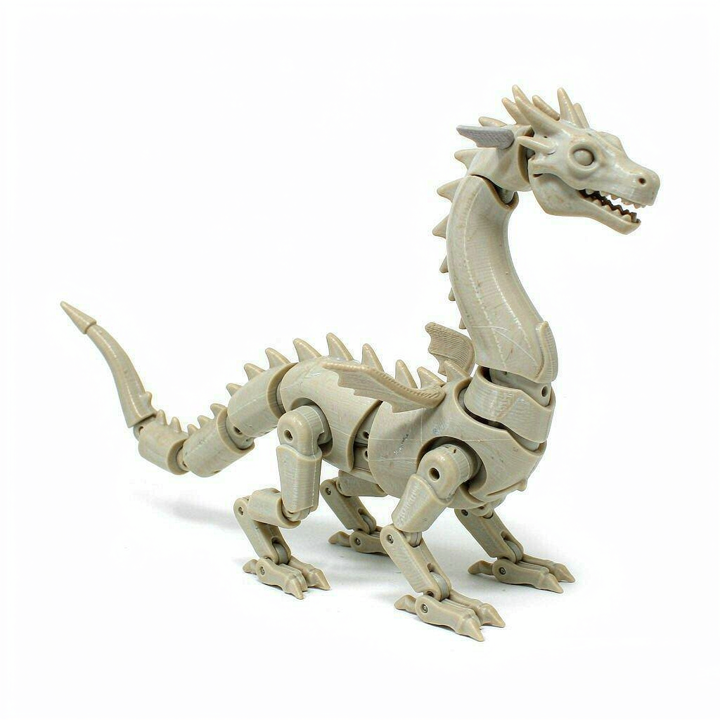 Articulated 3D printed action figure with visible poseable joints
