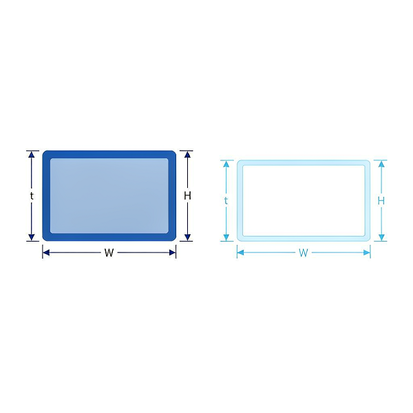 Cross section comparison of a conventional thick wall versus a thin wall plastic part