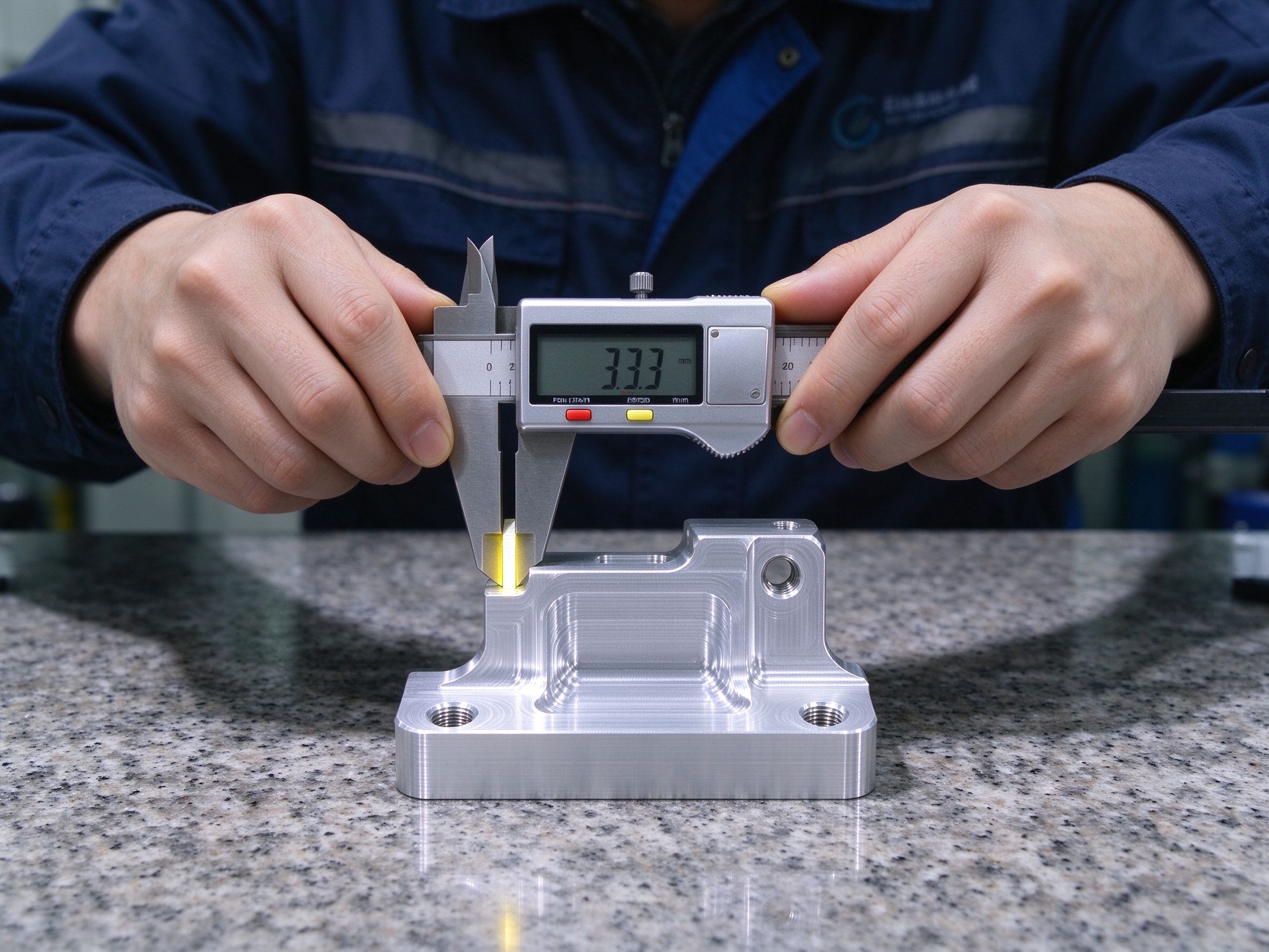 Measuring critical dimensions of a machined aluminium part