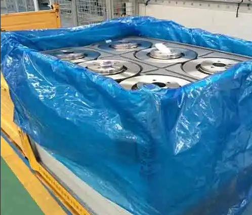 Machined parts checked and packaged in a CNC machine shop