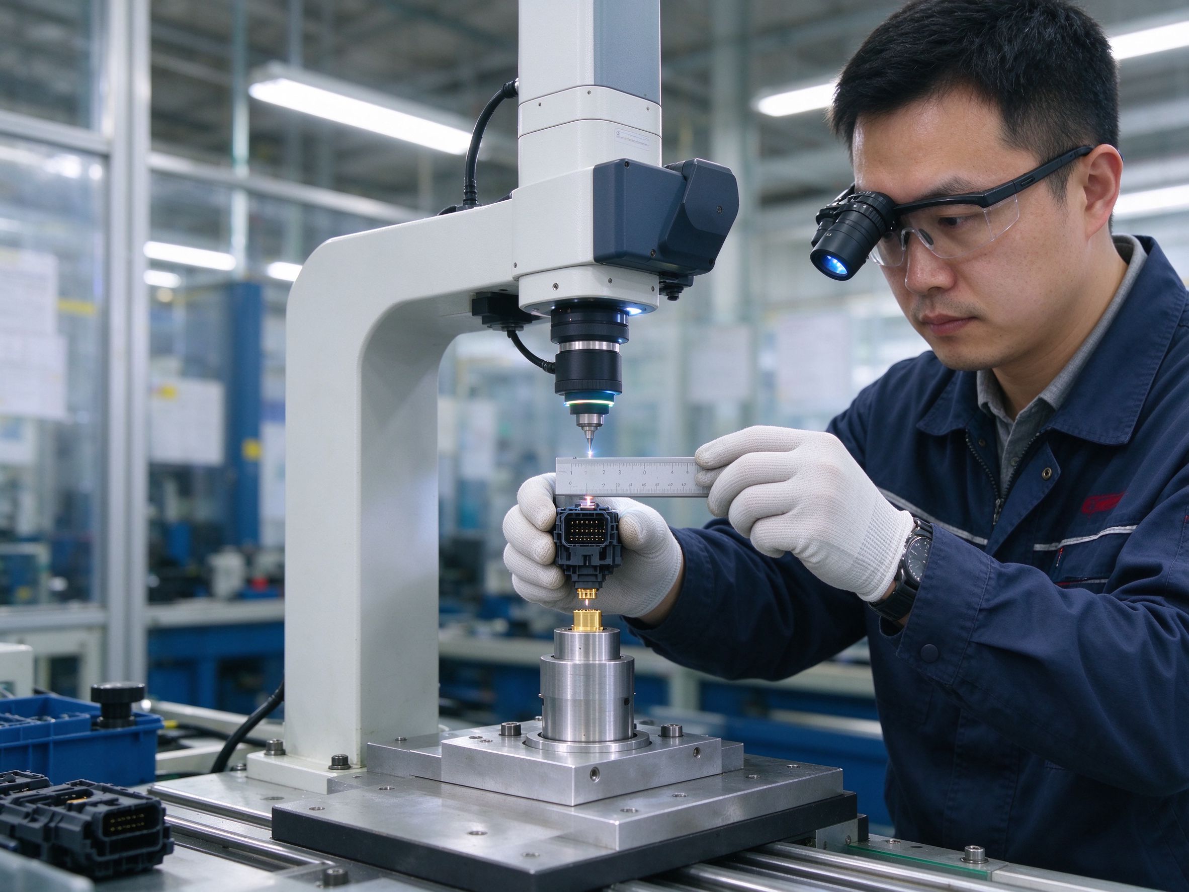 Inspector measuring terminal positions of a connector