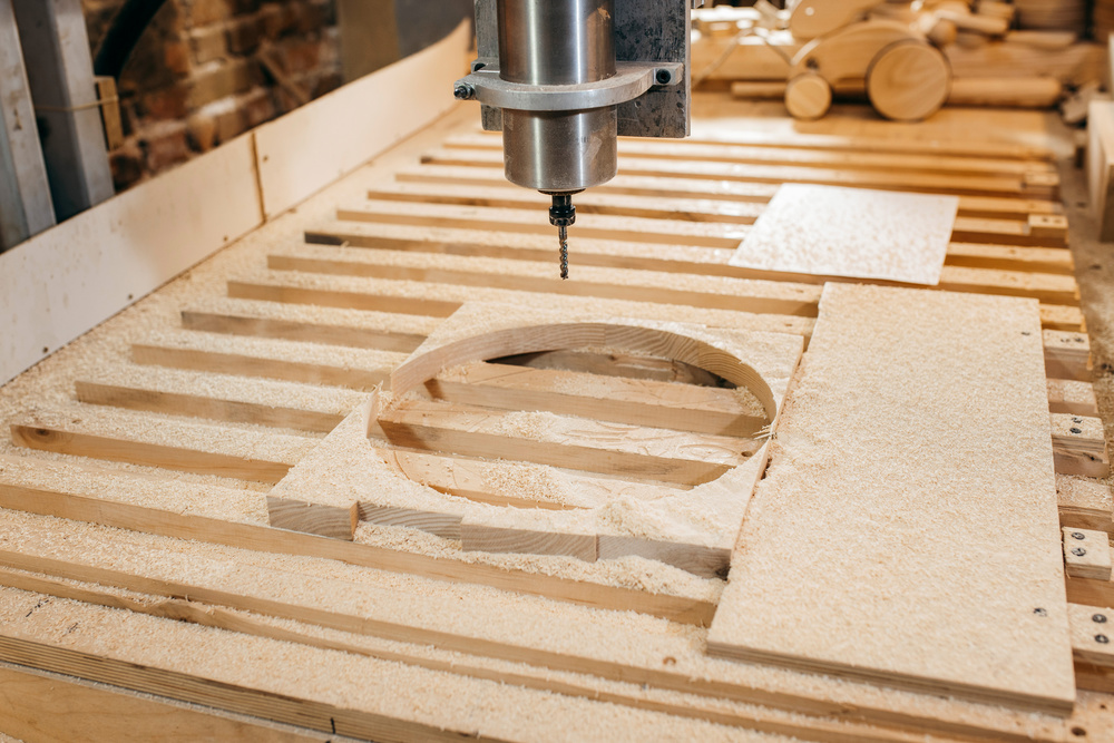 CNC Wood Machining Close-up