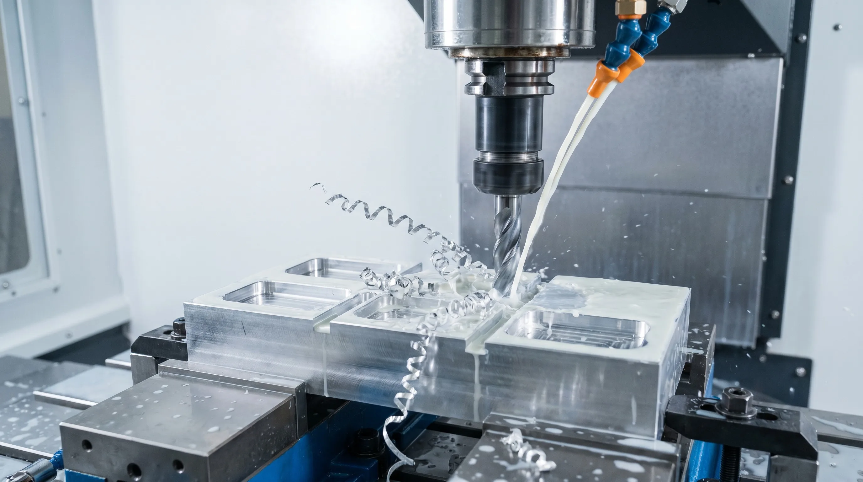 CNC precision machining cutting process spindle working