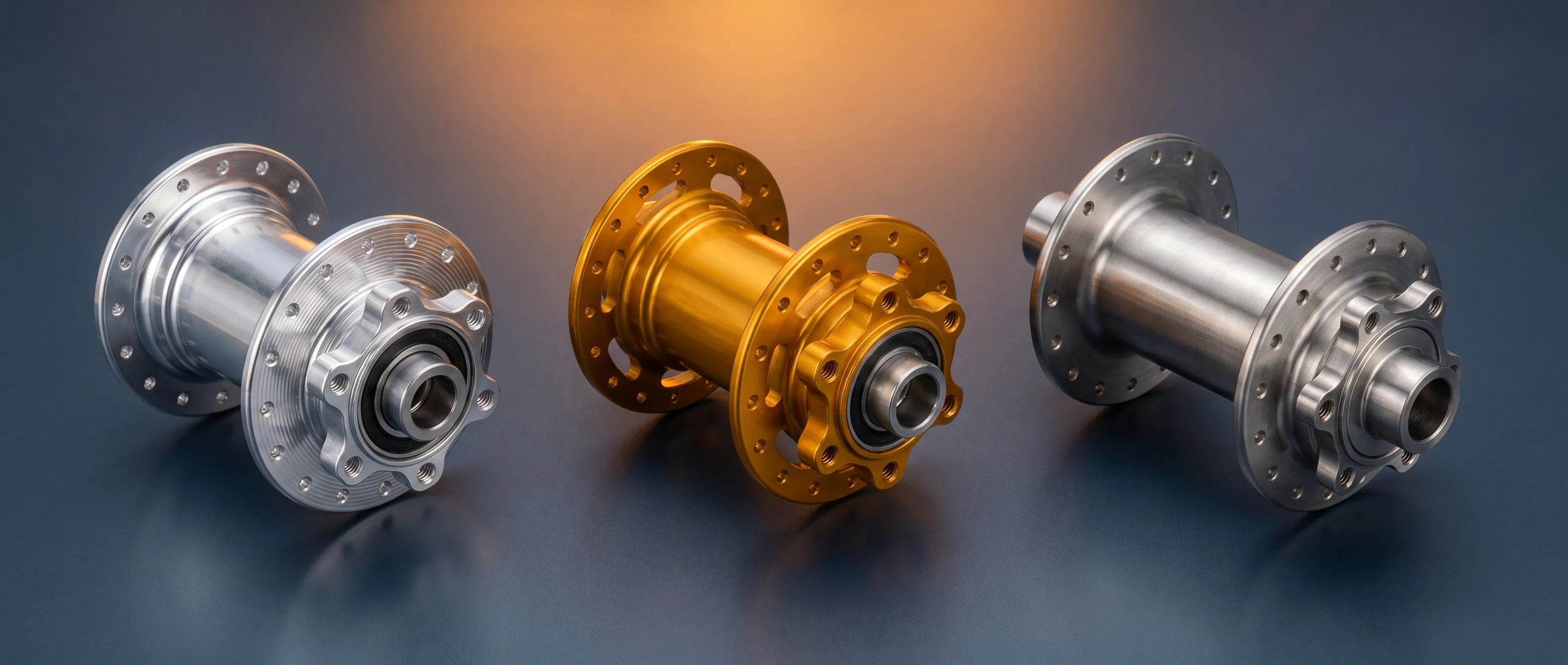 Custom CNC Machined Bicycle Hub Assemblies in 6061 Aluminum, 7075 Aluminum and Stainless Steel