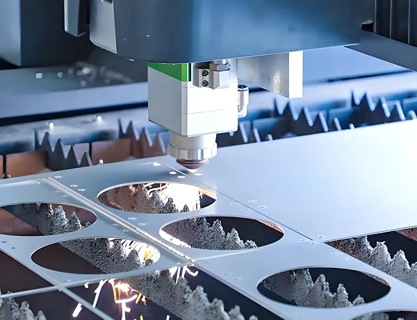 Laser engraving machine processing metal parts