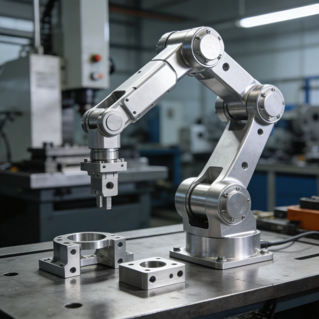 CNC machined robotic arm components