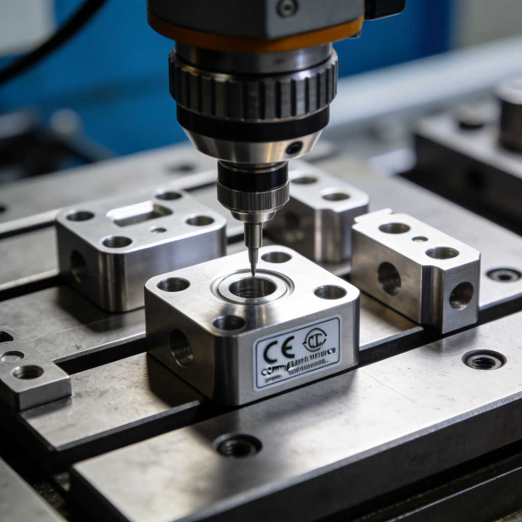 CNC machined parts with CE compliance labels