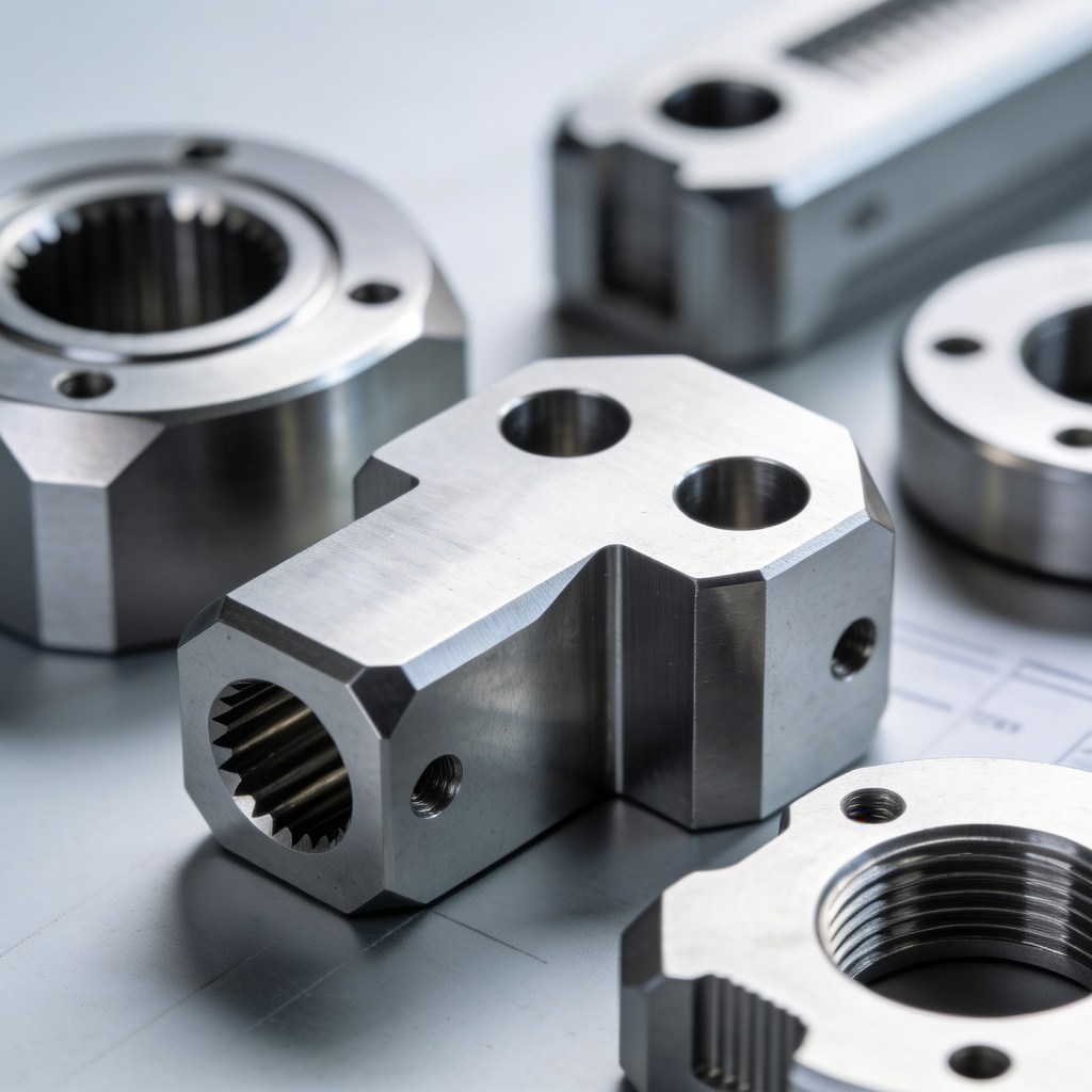 Finished aerospace precision machined parts made from titanium and aluminum