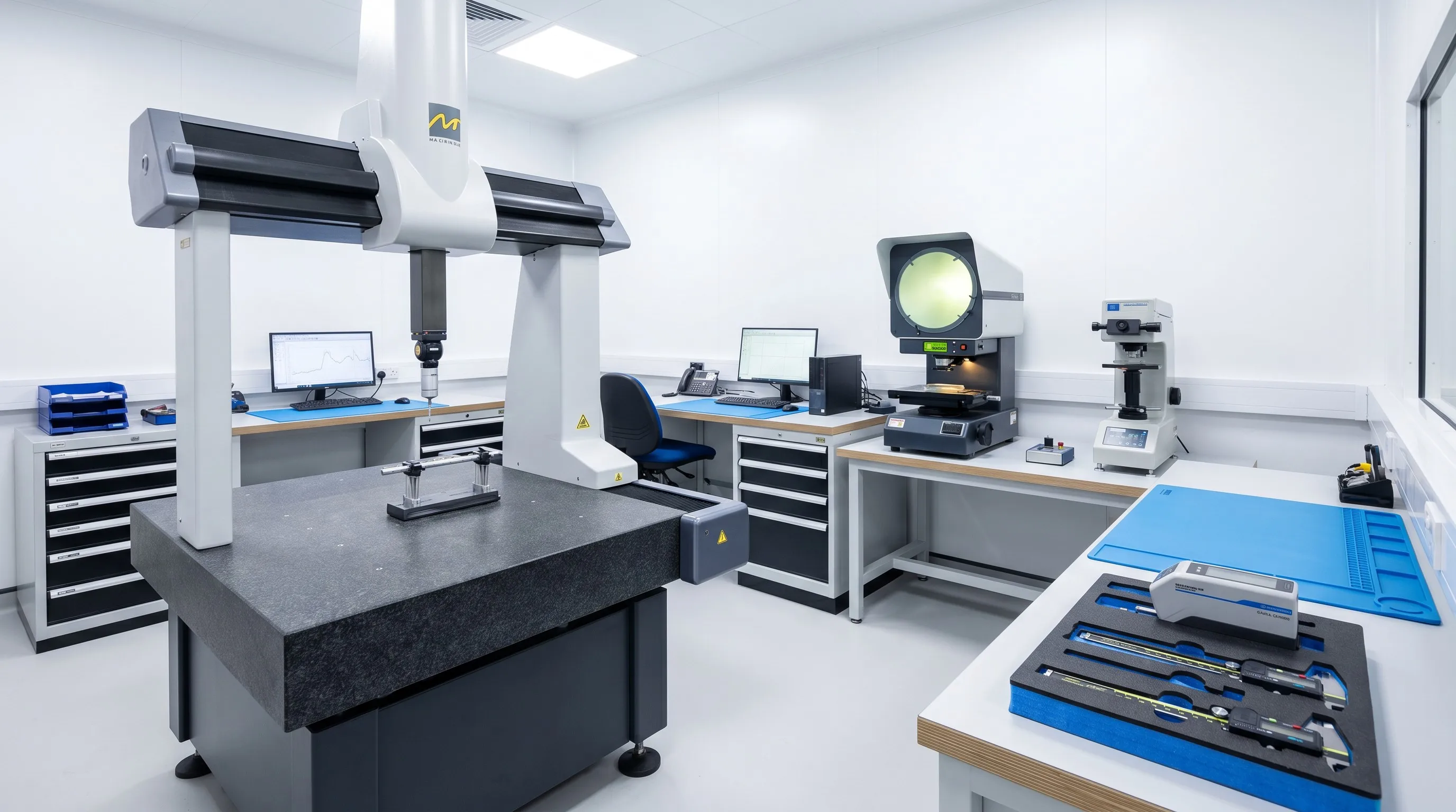 Goldcattle internal quality testing laboratory optical comparator hardness tester roughness gauge