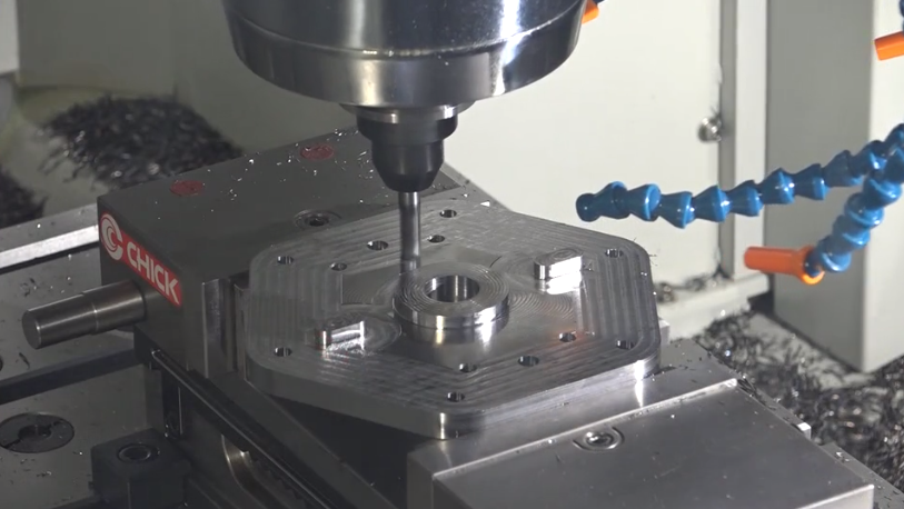 CNC machining process in action