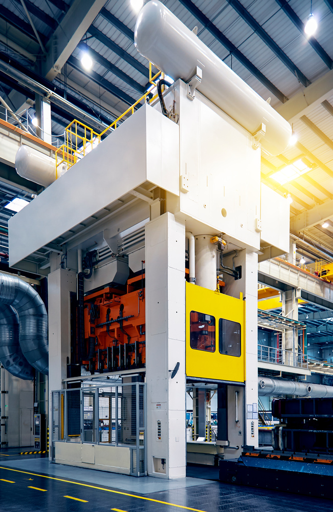 Industrial metal stamping factory workshop