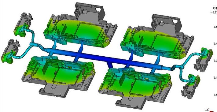 Mold flow analysis simulation gate placement