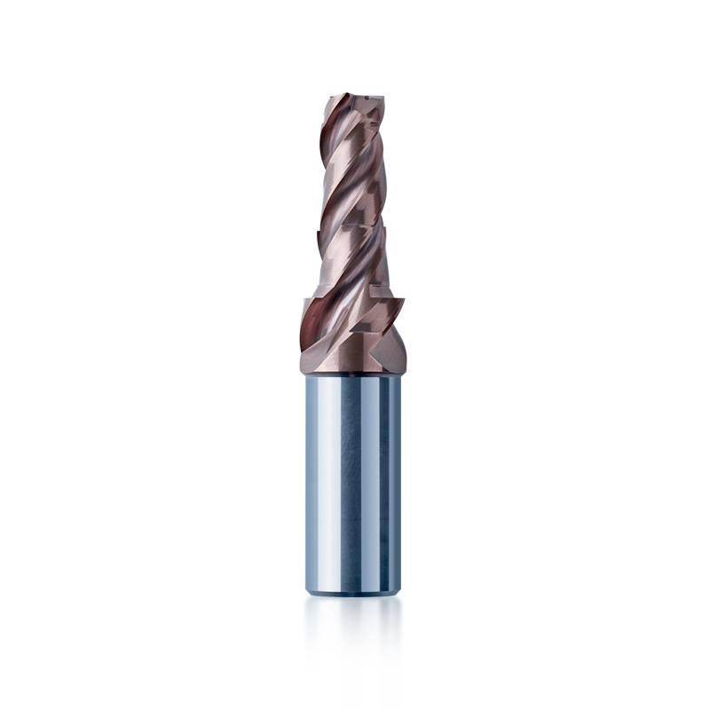 Custom solid carbide end mill with AlTiN coating for mold steel
