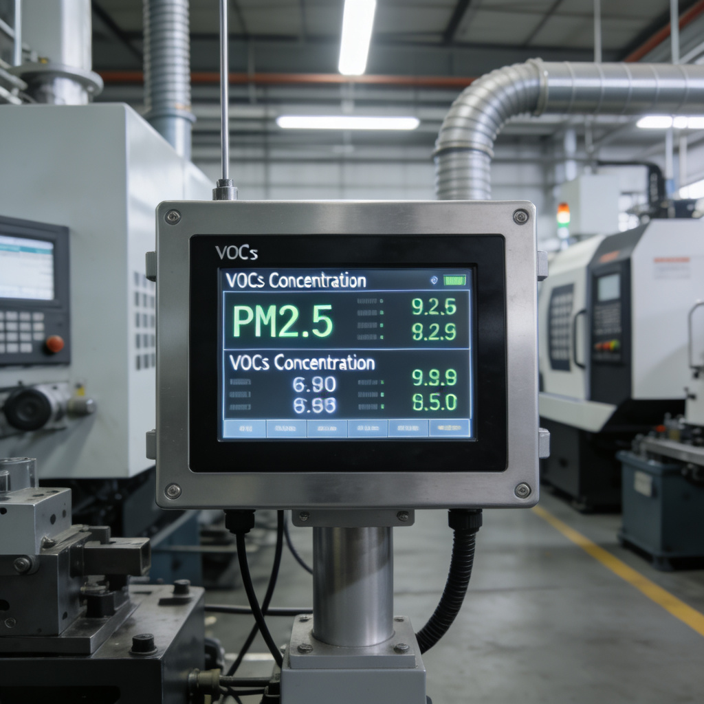 VOCs and PM2.5 air quality testing equipment for injection molding workshop