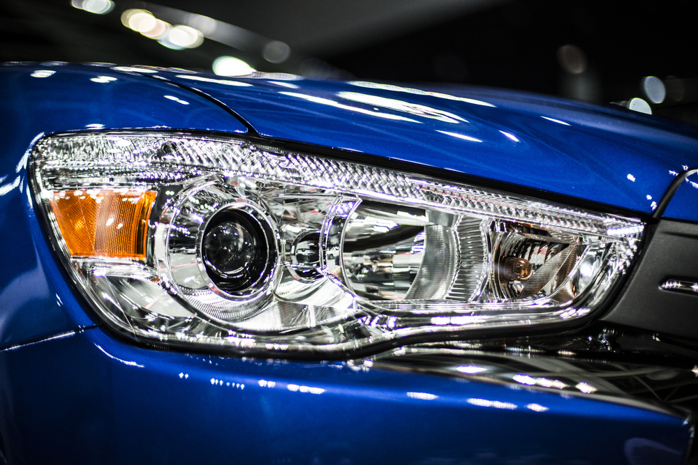 Modern Blue Car Headlight