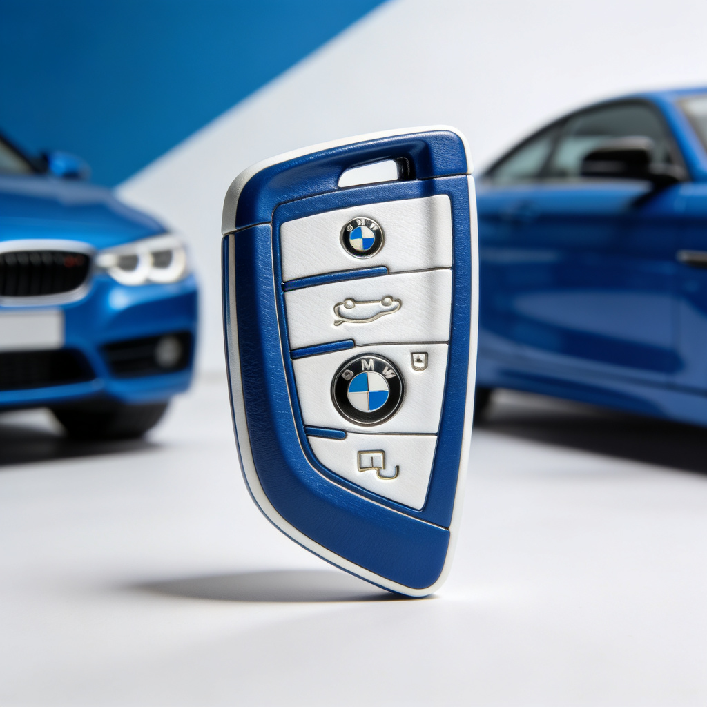 Custom BMW car key fob with engraved logo