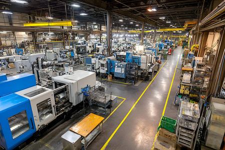 Modern factory workshop panorama