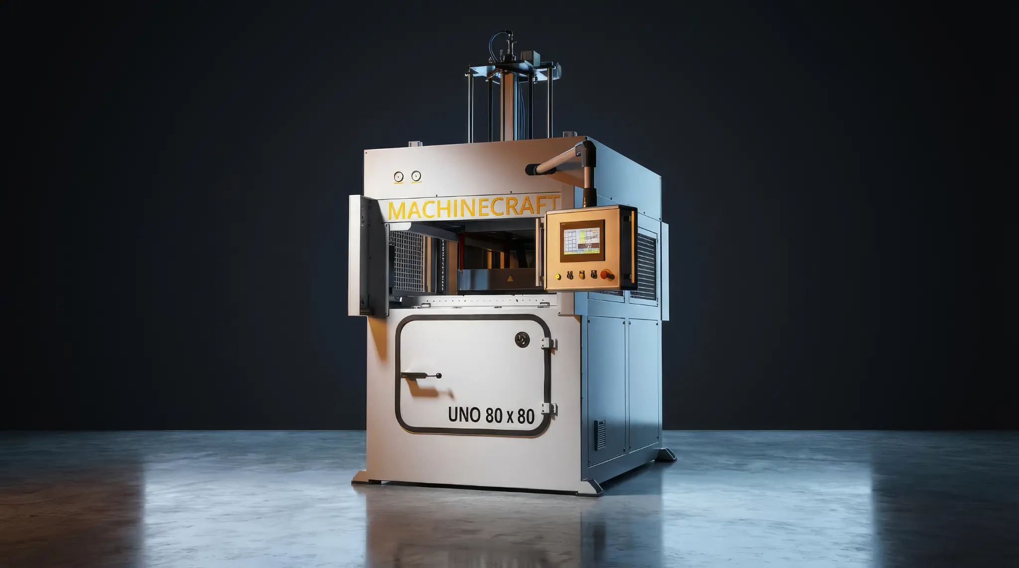Heavy gauge thermoforming machine for industrial parts manufacturing