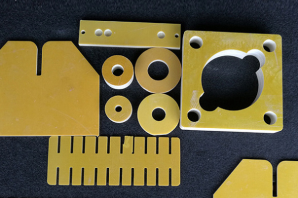 Different CNC machined material samples