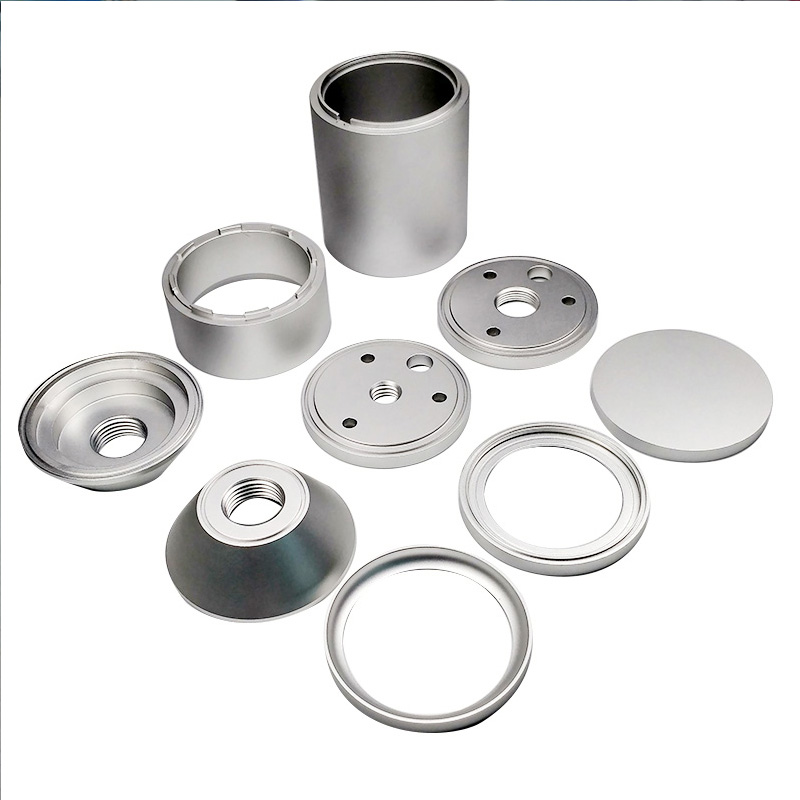 Different CNC turned parts made from various materials